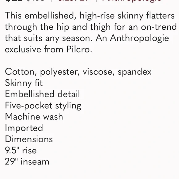 Pilcro Script High-Rise Embellished - Picture 10 of 10